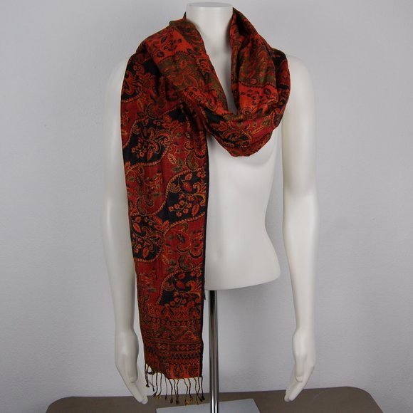 Vitabella Norway Orange Shawl Scarf - Picture 1 of 3
